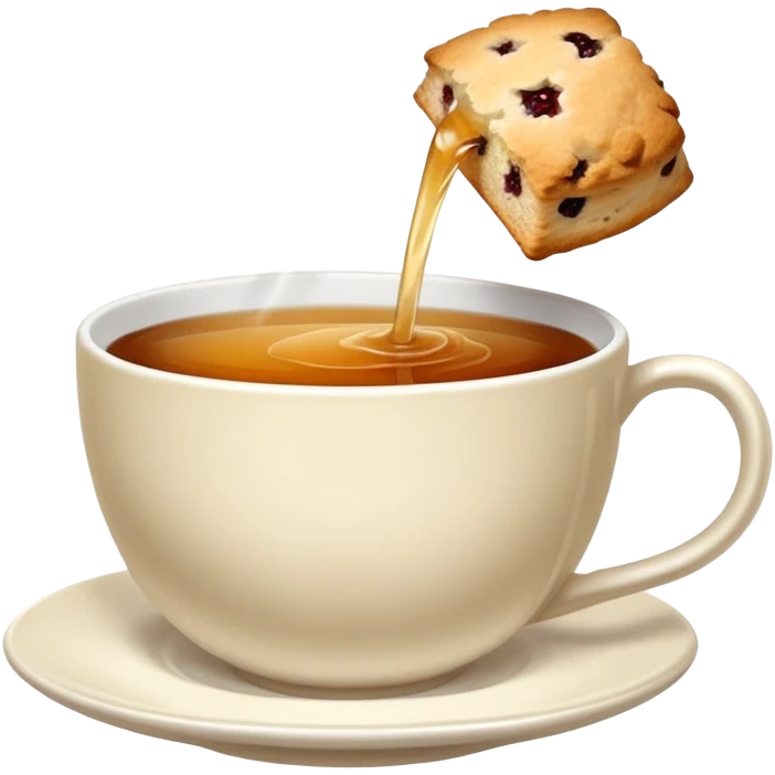 scone being dunked in a cup of British tea emoji