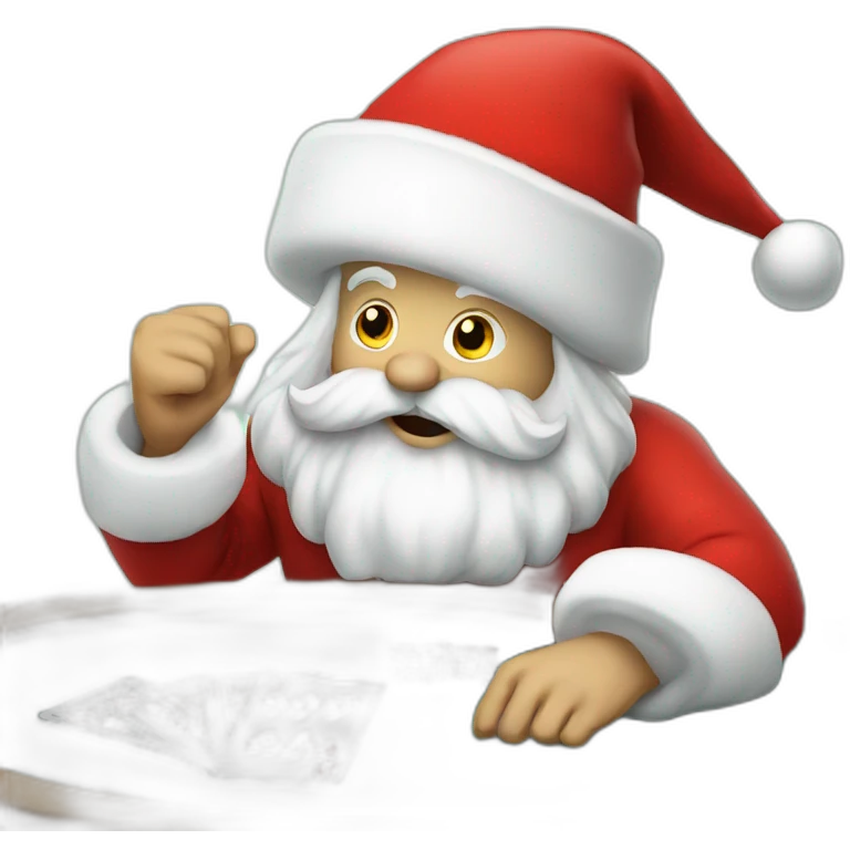 Santa Claus with poker poker emoji