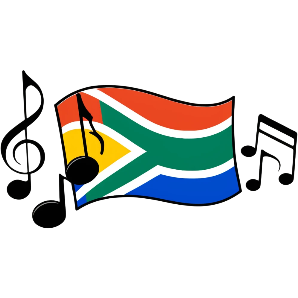 South African flag with musical notes emoji