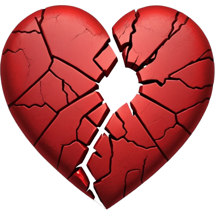heart with a broken crack and dark colors emoji