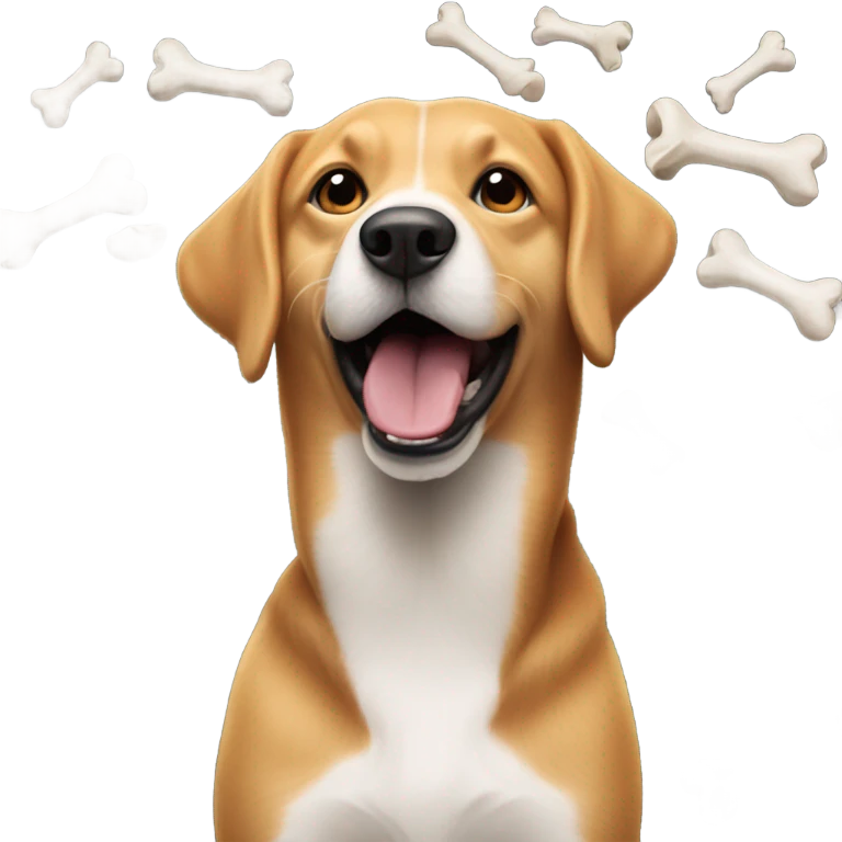 Dog happy with his bones  emoji