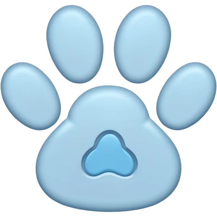 a pastel blue pawprint emoji