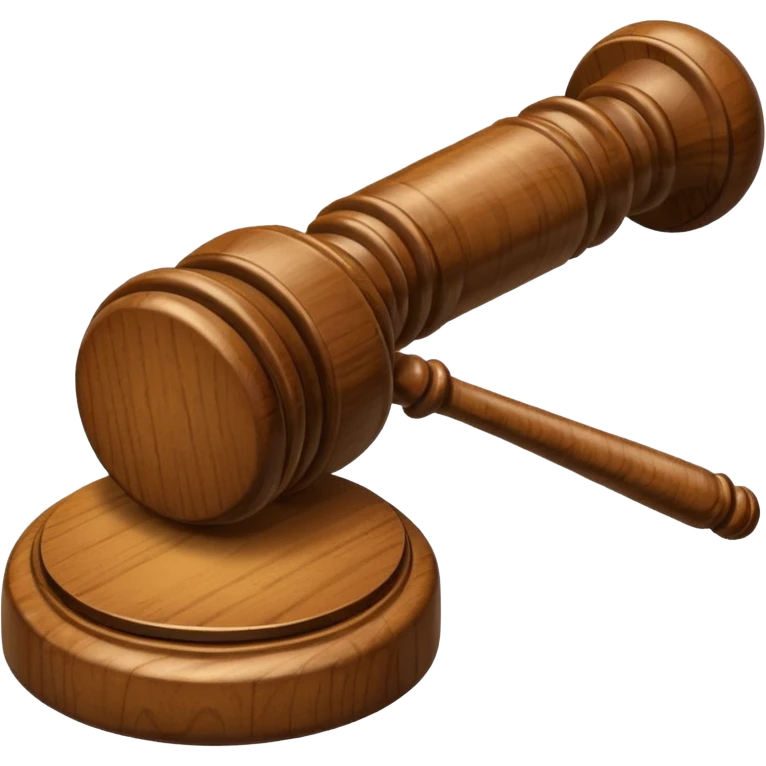 Courtroom Items, Gavel – wooden hammer used by the judge

 emoji
