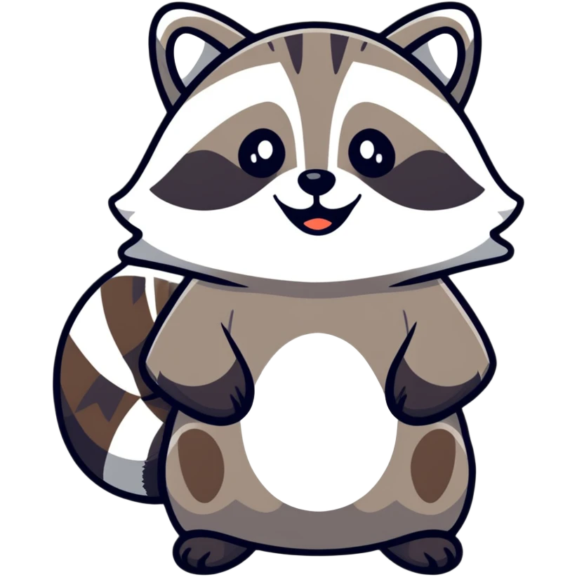 raccoon waving hello emoji
