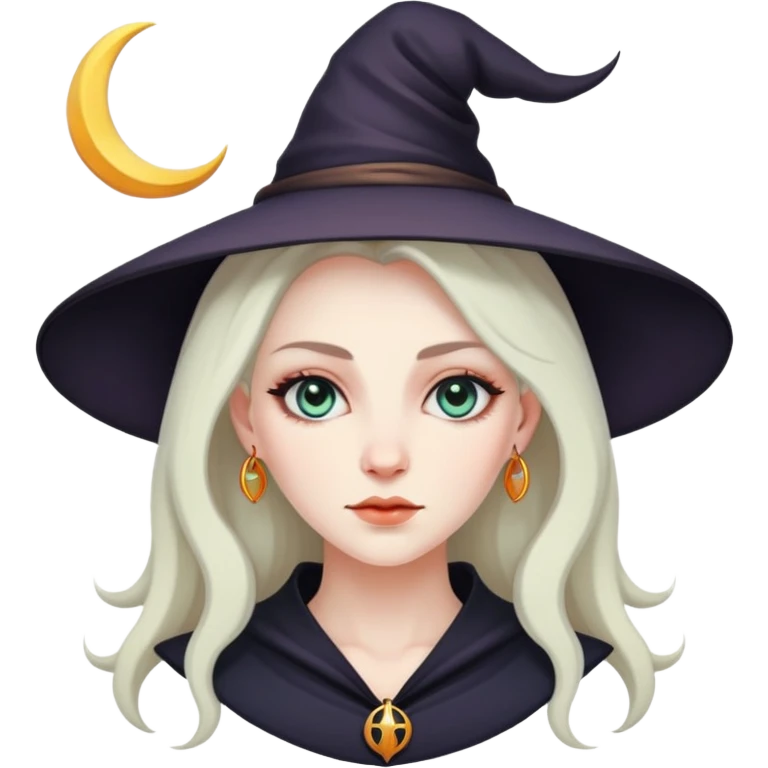  Witch crescent moon on forehead  emoji
