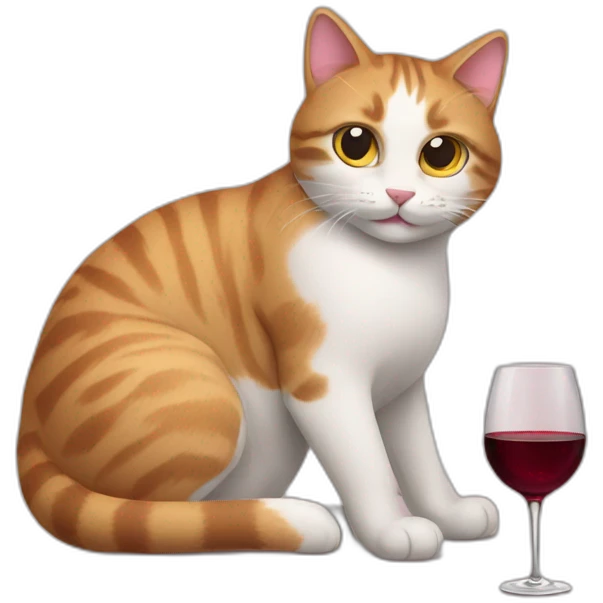 cat with wine bottle emoji