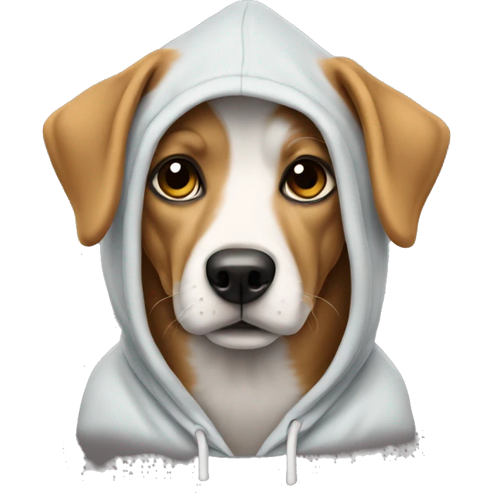 dog wearing hoodie emoji
