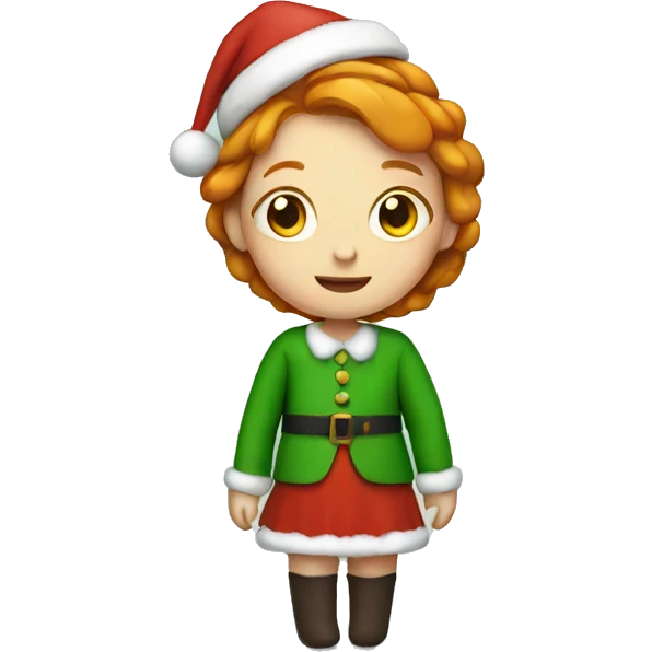 ginger girl in christmas costume emoji