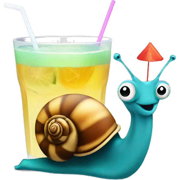 snail with cocktail emoji