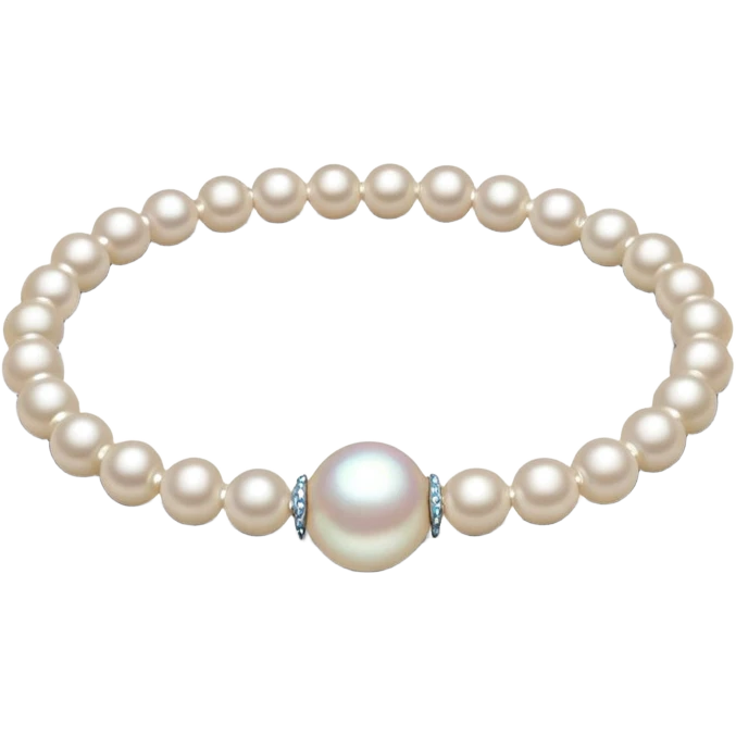 white pearl bracelet, elegant, minimalist emoji