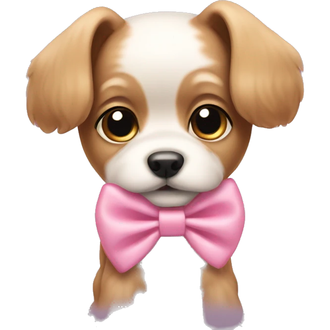 Schicchon puppy pink bow emoji