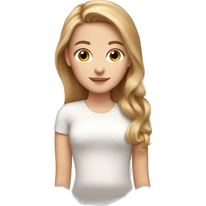 White girl with light brown hair skin care emoji