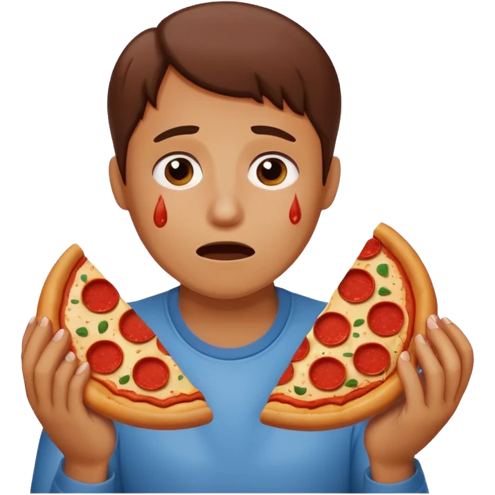 crying for pepperoni pizza emoji