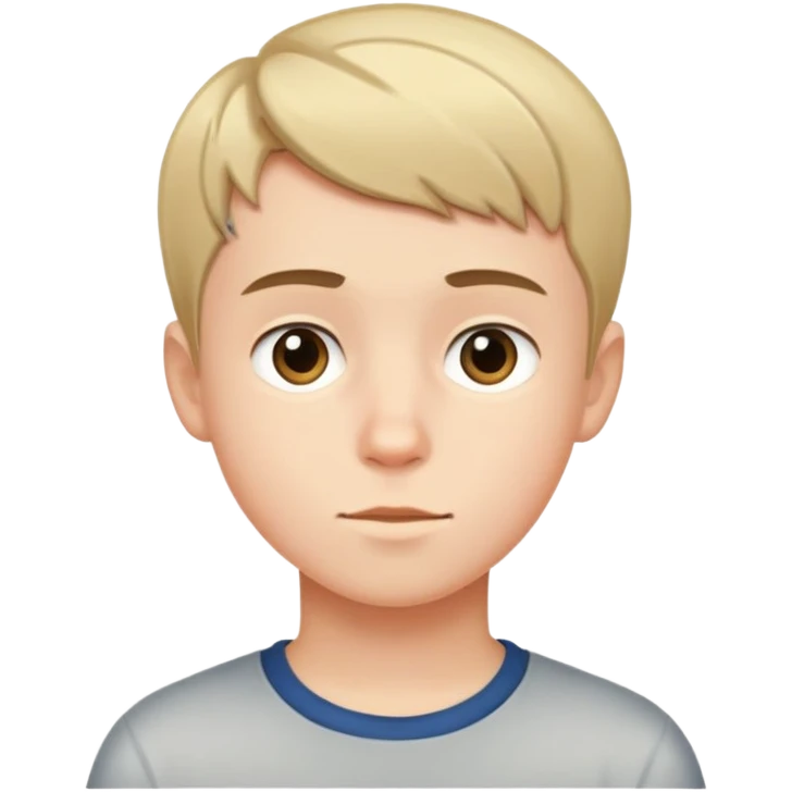 Boy with short hair indoors emoji