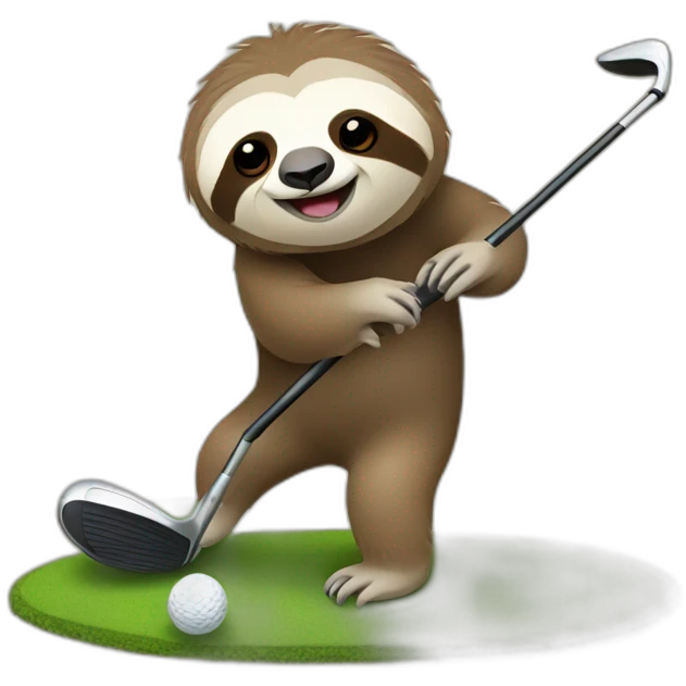sloth golfing emoji
