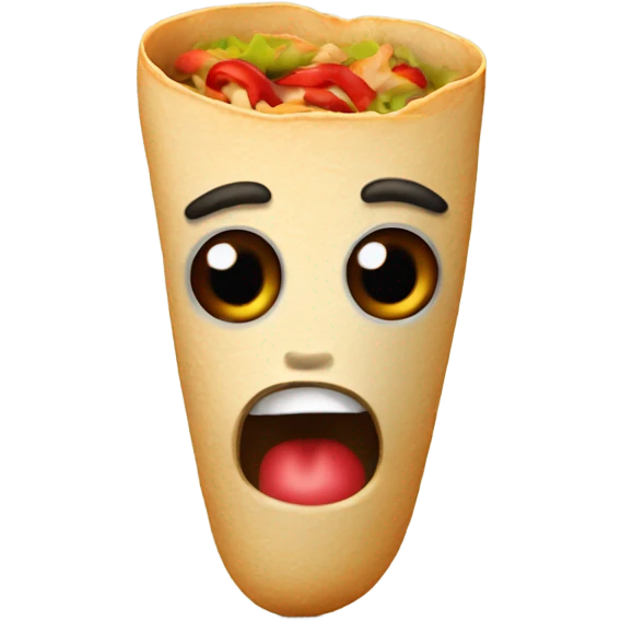 Taquito with tired eyes with red veins emoji