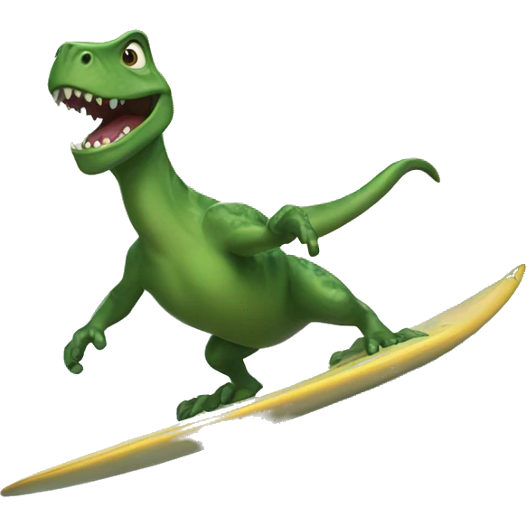 Surfing dinasour  emoji