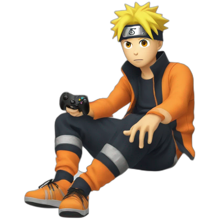 Naruto Uzumaki playing xbox emoji
