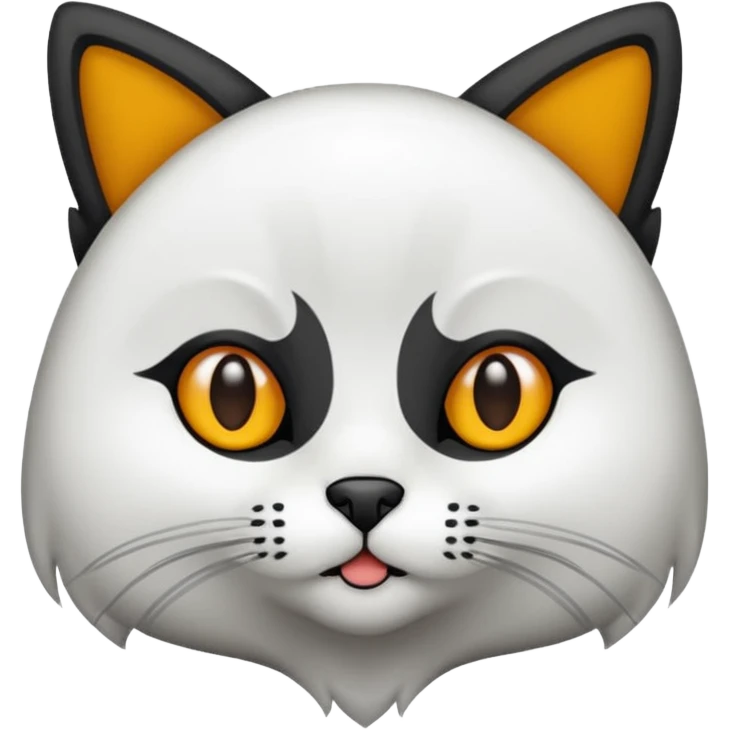 Gri beyaz olan şapka ve papyon takan kedi emoji