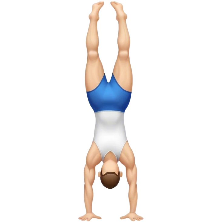 White gymnast doing handstand emoji
