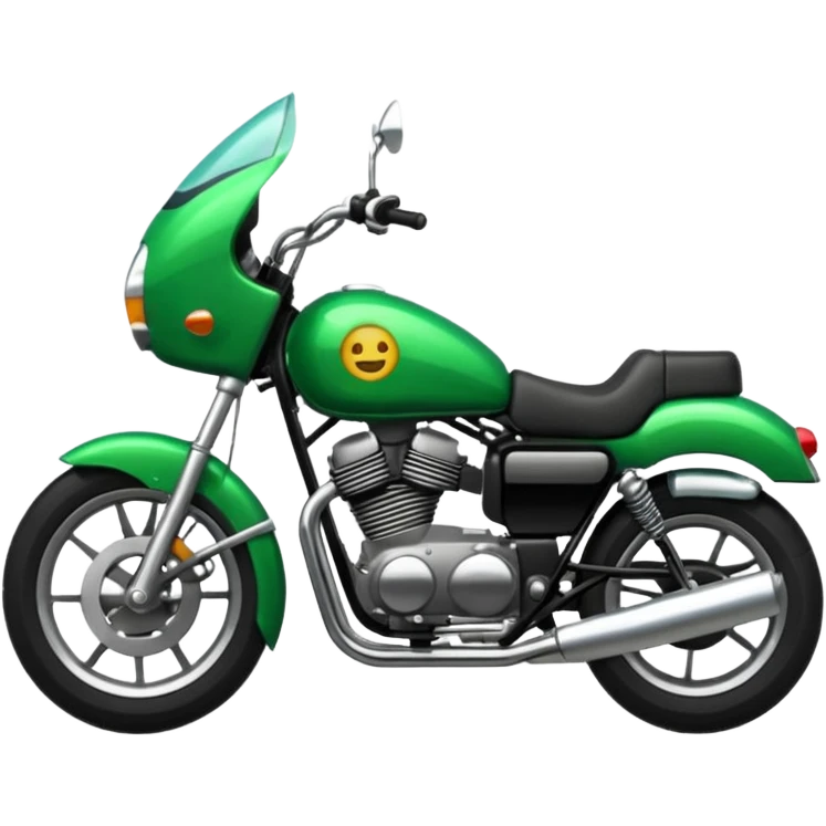 Créame un emoji de moto negra con verde para WhatsApp emoji