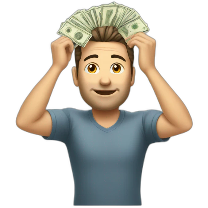 a man with some cash on head emoji