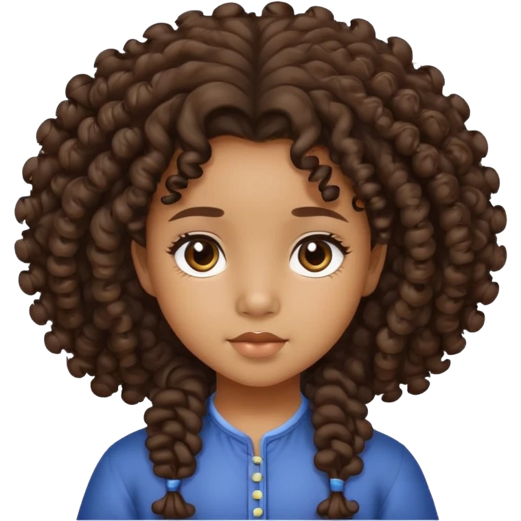 little subanon filipino gurl with hig curly hair emoji