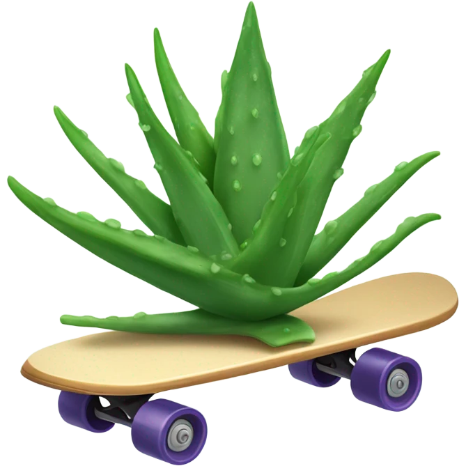Aloe Vera riding a skateboard emoji