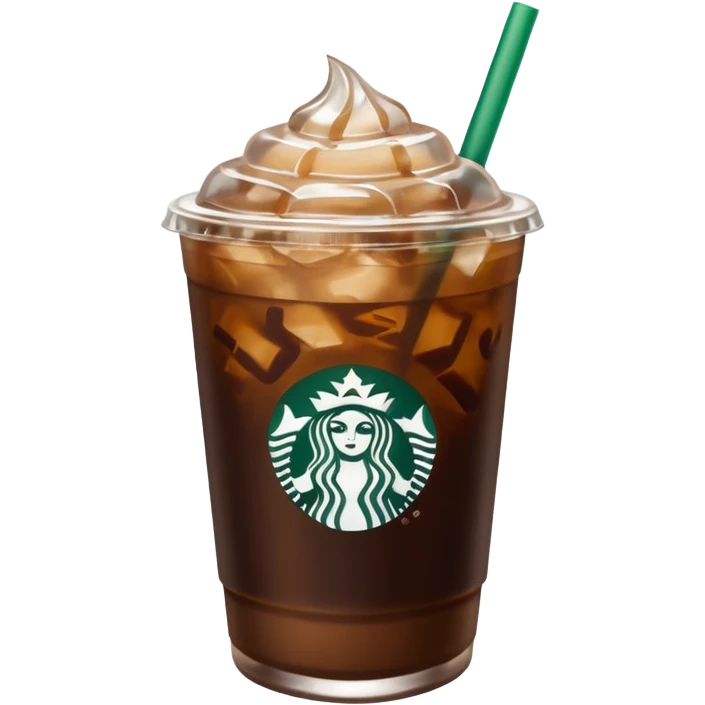 Starbuck ice coffee with ice cubes emoji
