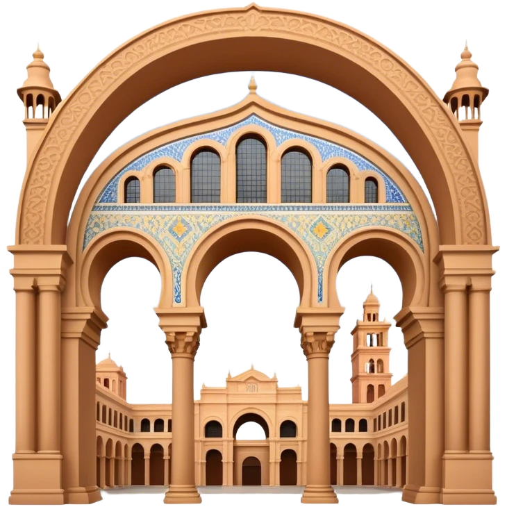 Plaza de España Landmark Emoji – Featuring its semicircular palace, grand arches, and decorative tilework. emoji