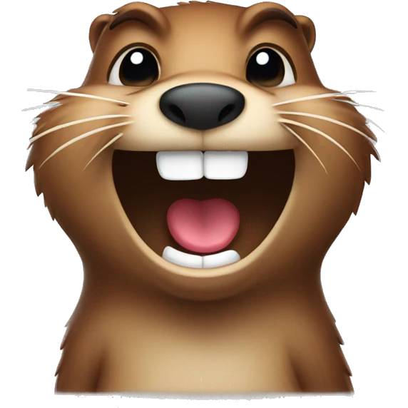 Beaver laughing to tears emoji