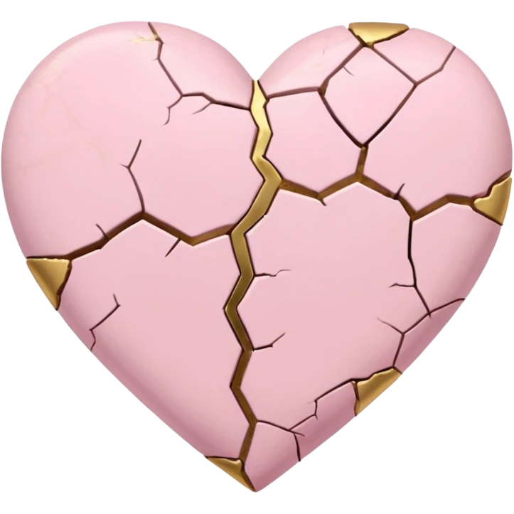 cute kintsugi heart emoji, gold cracks on a soft pastel heart, rounded shape, optimized for Discord emoji emoji