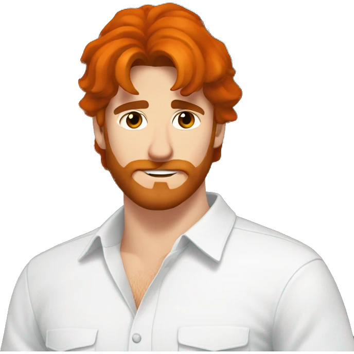 red haired man staring emoji