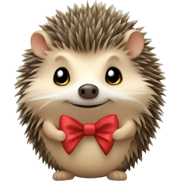 Hedgehog with a bow  emoji