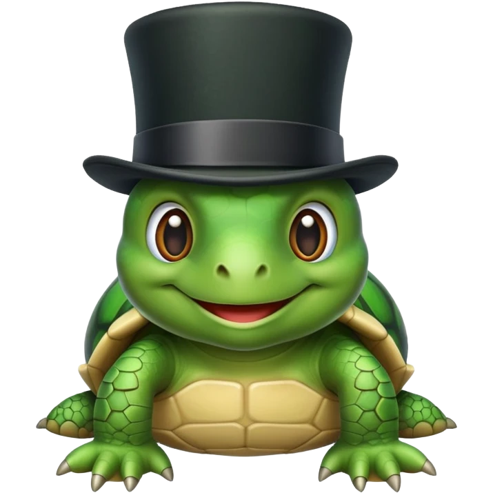 google turtle emoji with a top hat emoji