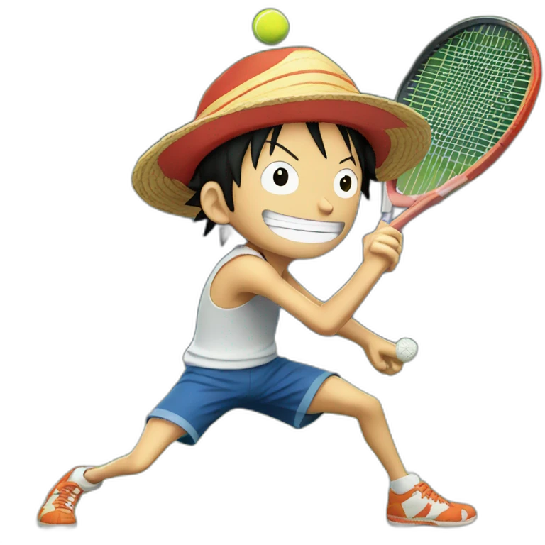 Luffy fait du tennis emoji