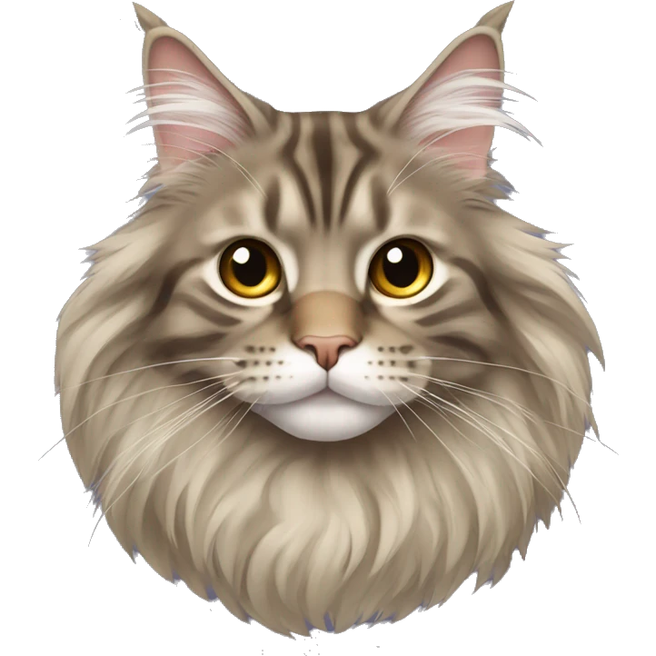 maine coon cat with hair in a circle emoji