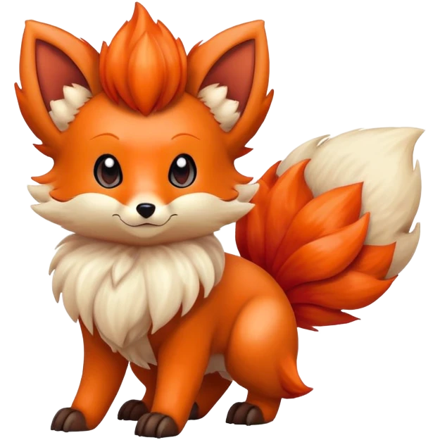 Vulpix Pokemon fox with six tails and orange-red fur emoji