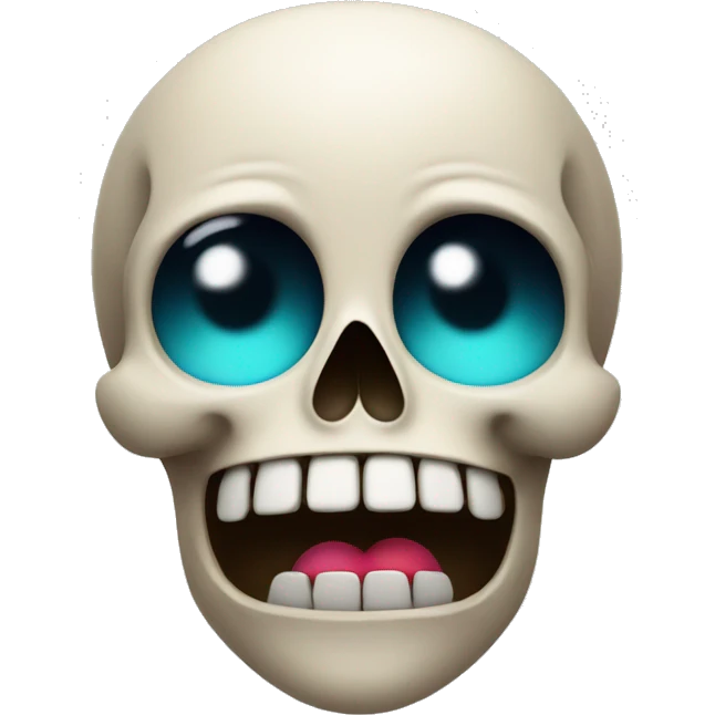 Skull with a moustache and heart in his eyes emoji
