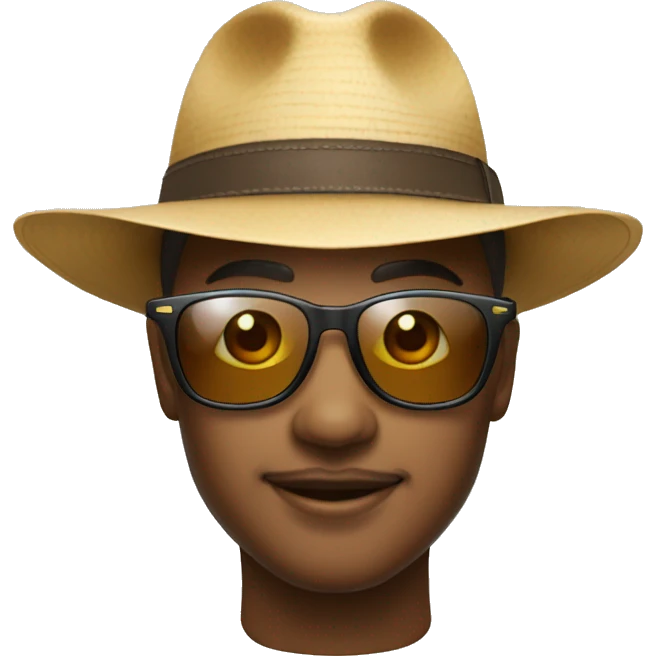 l'emoji lunette de soleil avec un chapeau safari sur la tête emoji