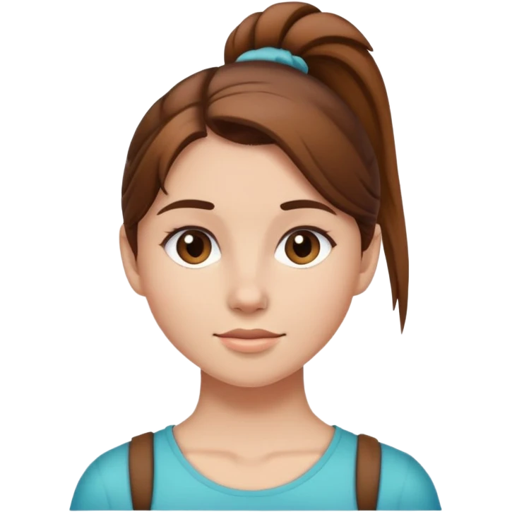 girl with brown hair and ponytail emoji
