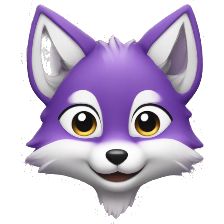purple fox blush smile emoji
