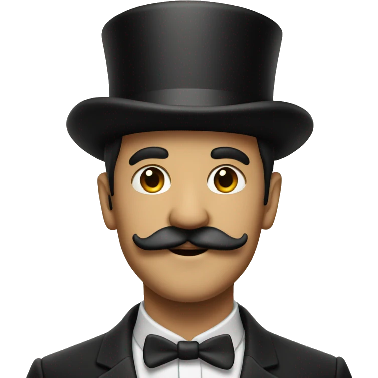 Man with a tophat and a black moustache emoji