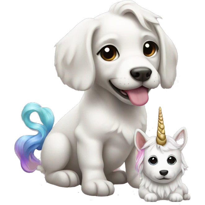 Puppy and unicorn  emoji
