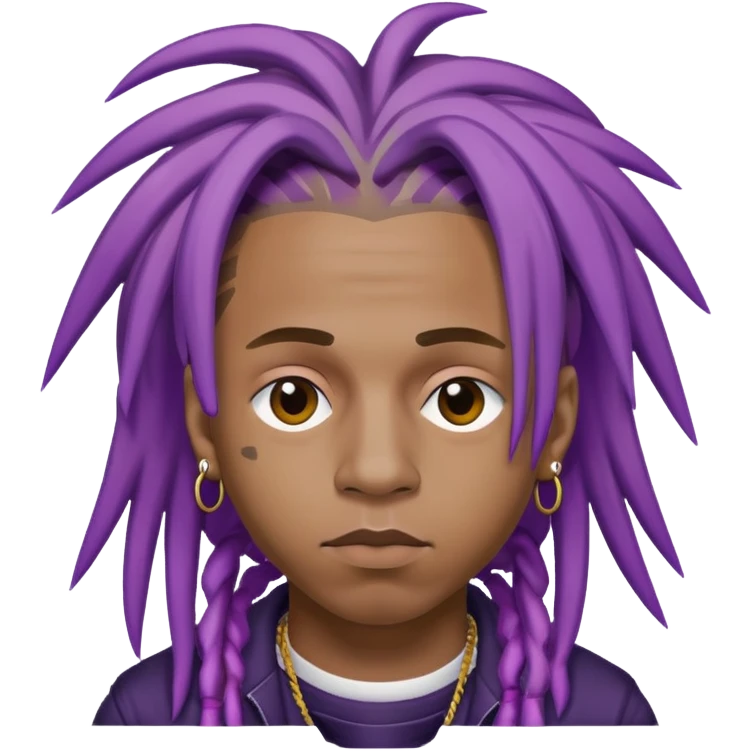 Juice WRLD rapper with purple dreadlocks emoji