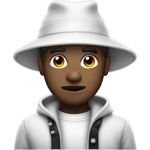 Robber wearing hat and black and white outfit portrait emoji