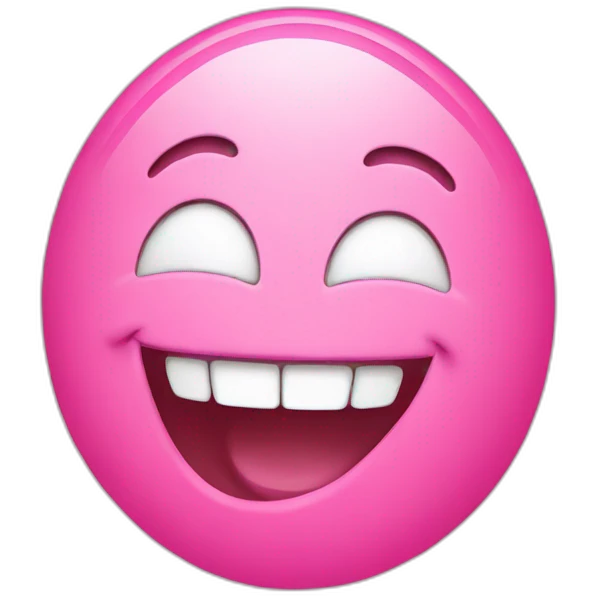 pink laughing oval emoji