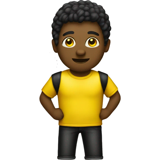 half black leather, yellow t-shirt emoji