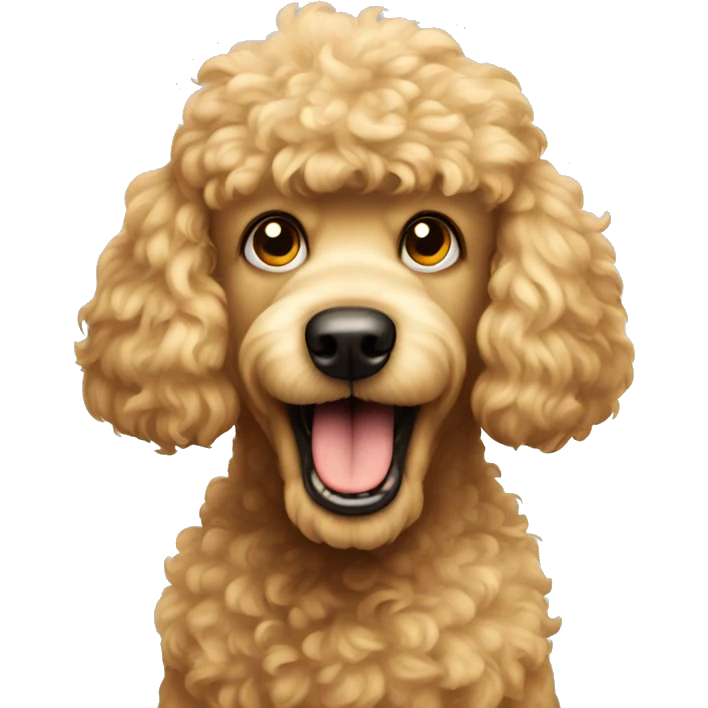 funny angry golden poodle face emoji