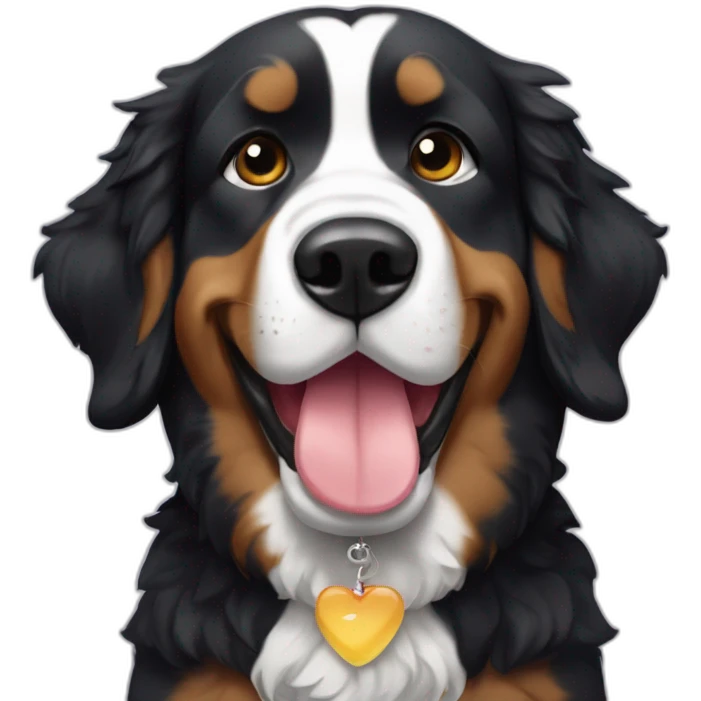 Berner sennen dog with a plushie in his mouth emoji